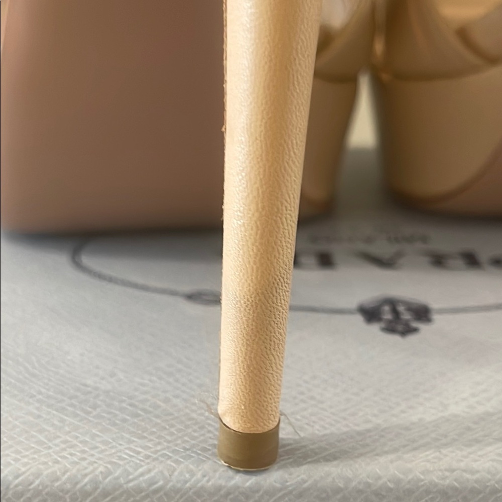 Prada Women's Tan Cage Strappy Stilleto Heels - Picture 9 of 13